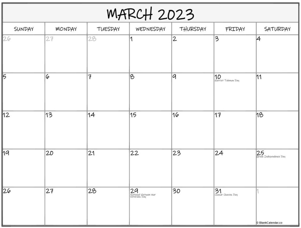 March-2023-calendar